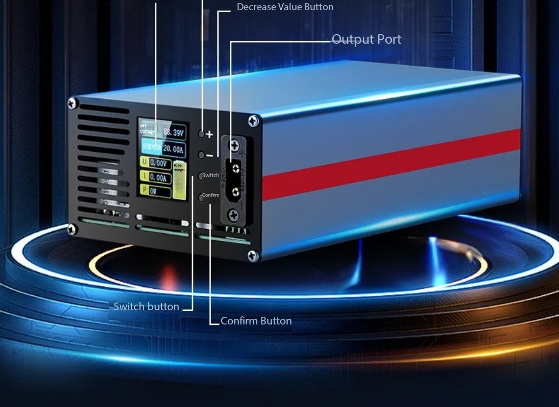 Smart Adjustable Voltage Lithi - огляд і ціна 72V 15A Fast Charger