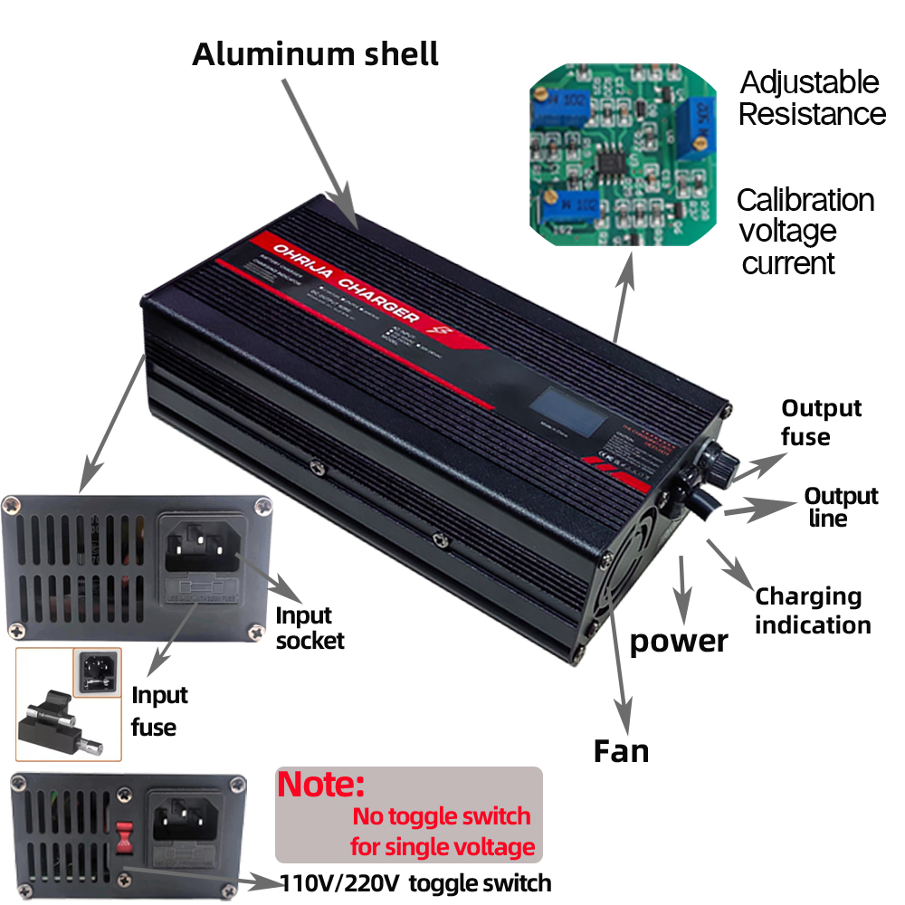 OHRIJA 67.2V 5A Lithium-Ion Ch - огляд і ціна 84V 20A Smart Charger