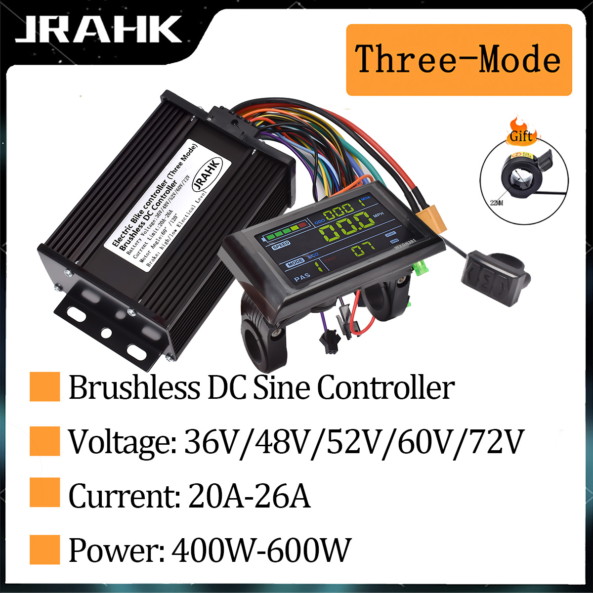 JRAHK 36V-72V 400W-600W BLDC E - огляд і ціна Kelly Kls7230S Controller