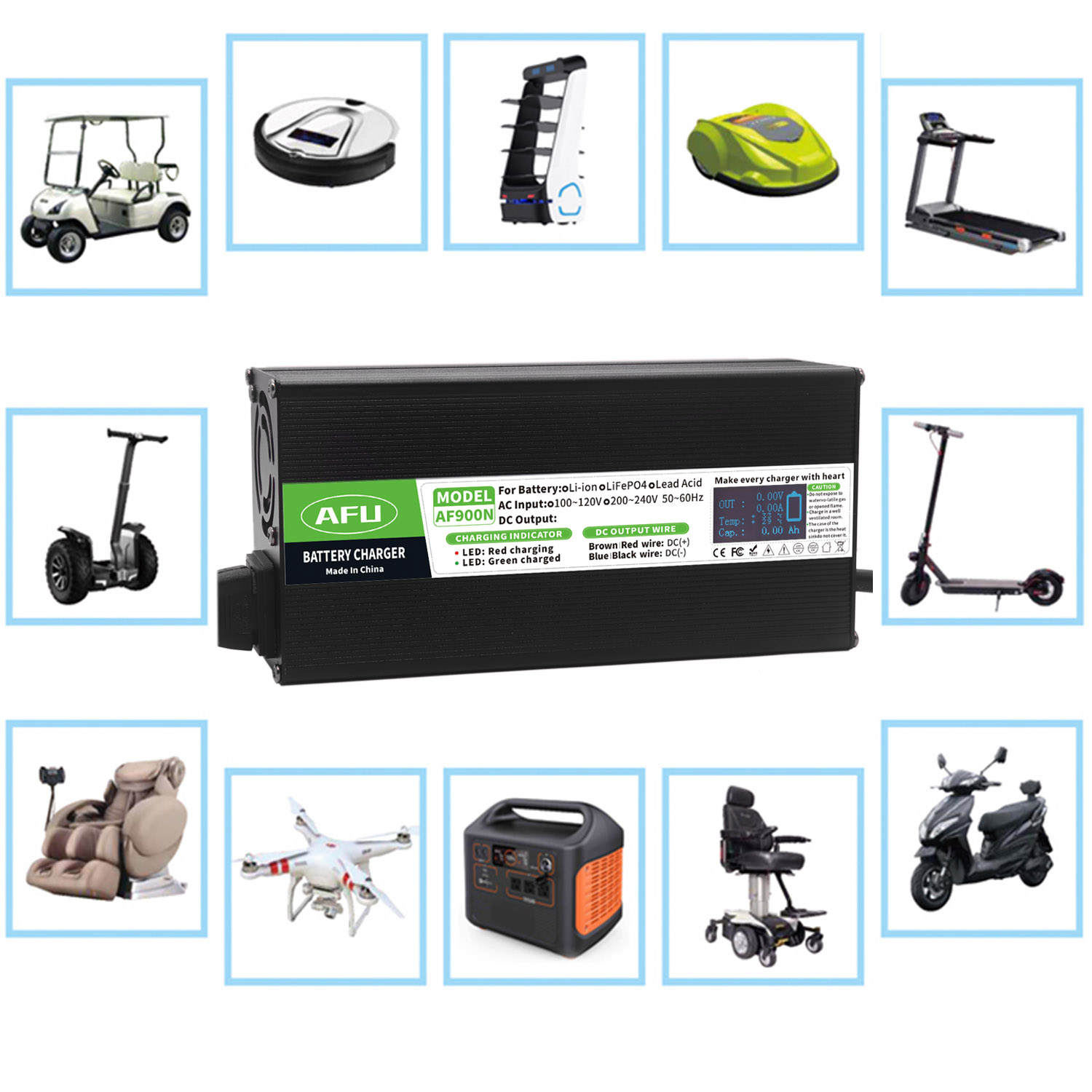 58.4V 15A LiFePO4 Battery Char - огляд і ціна 84V 20A Smart Charger