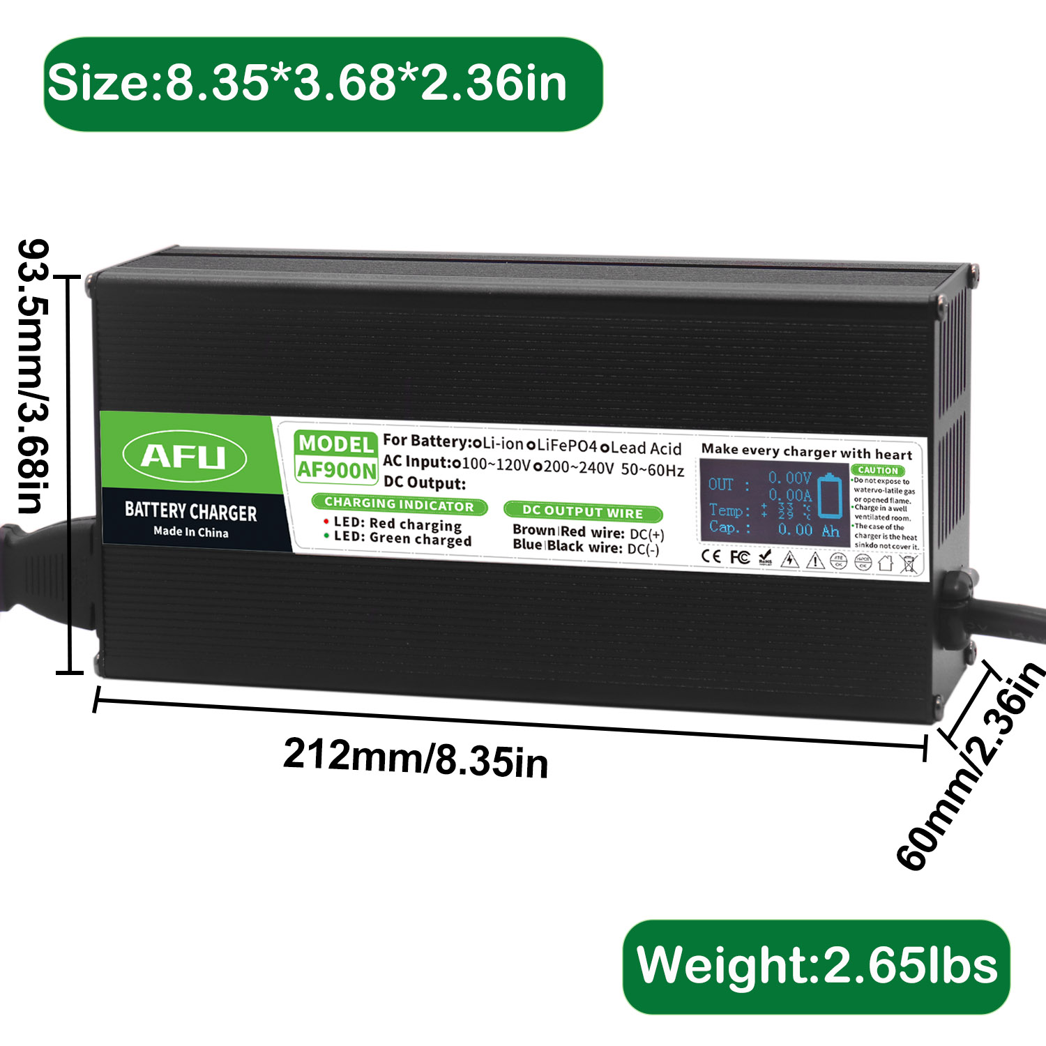 58.4V 15A LiFePO4 Battery Char - огляд і ціна 84V 20A Smart Charger
